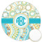 Teal Circles & Stripes Printed Cookie Topper - 3.25" (Personalized)