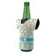 Teal Circles & Stripes Jersey Bottle Cooler - ANGLE (on bottle)