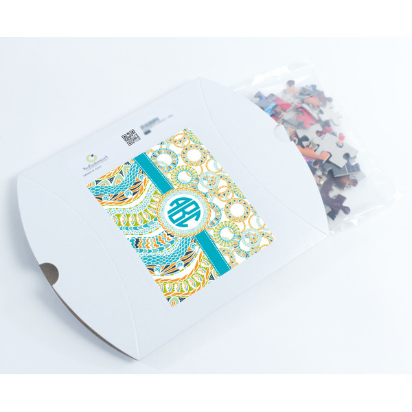 Teal Circles & Stripes Jigsaw Puzzle 110 Piece - Box