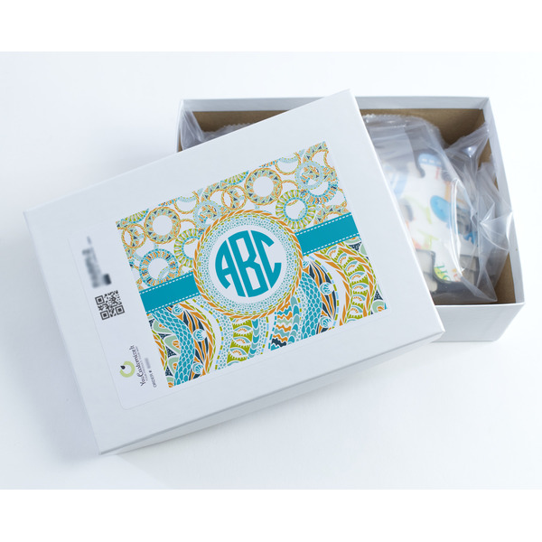 Teal Circles & Stripes Jigsaw Puzzle 30 Piece - Box