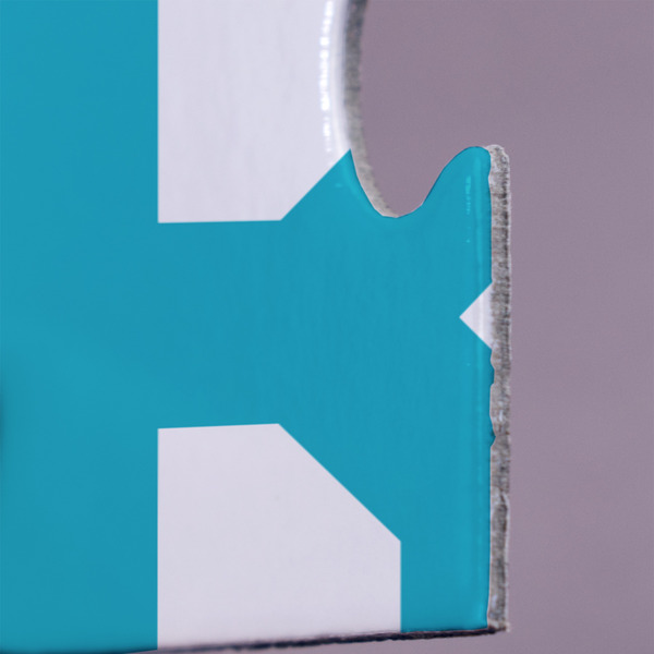 Teal Circles & Stripes Jigsaw Puzzle 30 Piece  - Close Up