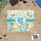 Teal Circles & Stripes Jigsaw Puzzle 500 Piece - In Context