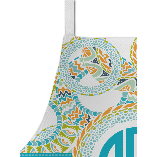 Teal Circles & Stripes Kid's Aprons - Detail