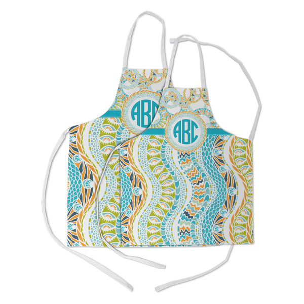Teal Circles & Stripes Kid's Aprons - Parent - Main
