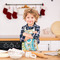 Teal Circles & Stripes Kid's Aprons - Small - Lifestyle