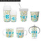 Teal Circles & Stripes Kid's Drinkware - Customized & Personalized
