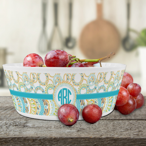 Teal Circles & Stripes Kids Bowls - LIFESTYLE