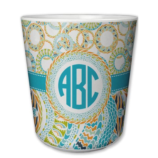 Custom Teal Circles & Stripes Plastic Tumbler 6oz (Personalized)