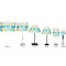 Teal Circles & Stripes Lamp Full View Size Comparison