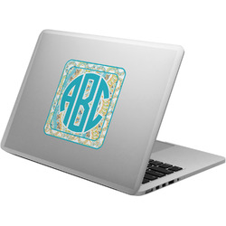 Teal Circles & Stripes Laptop Decal (Personalized)