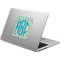 Teal Circles & Stripes Laptop Decal (Personalized)