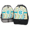 Teal Circles & Stripes Large Backpacks - Both
