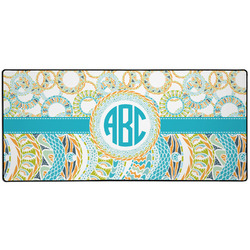 Teal Circles & Stripes Gaming Mouse Pad (Personalized)