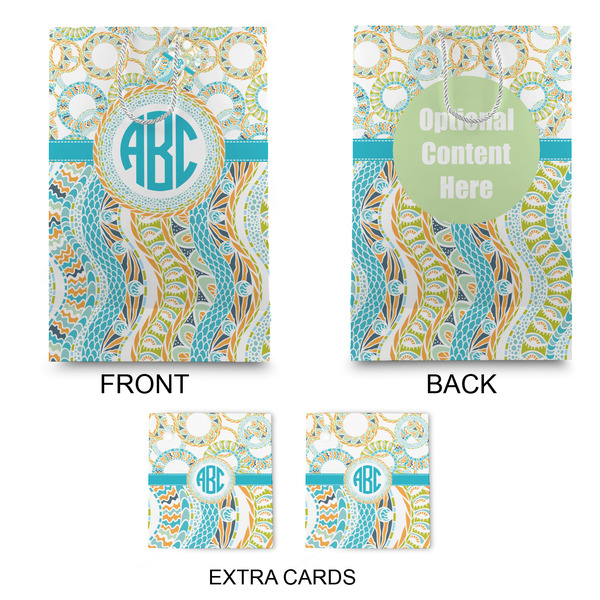 Teal Circles & Stripes Large Gift Bag - Approval