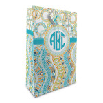 Teal Circles & Stripes Large Gift Bag (Personalized)