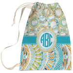 Teal Circles & Stripes Laundry Bag (Personalized)