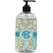 Teal Circles & Stripes Plastic Soap / Lotion Dispenser (Personalized)