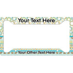 Teal Circles & Stripes License Plate Frame (Personalized)