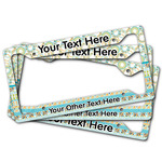 Teal Circles & Stripes License Plate Frame (Personalized)