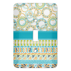 Teal Circles & Stripes Light Switch Cover