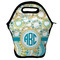 Teal Circles & Stripes Lunch Bag - Front