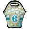 Teal Circles & Stripes Lunch Bag w/ Monogram