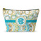 Teal Circles & Stripes Structured Accessory Purse (Front)