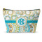 Teal Circles & Stripes Makeup Bag (Personalized)