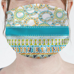 Teal Circles & Stripes Face Mask Cover