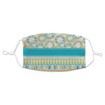 Teal Circles & Stripes Adult Cloth Face Mask