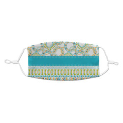 Teal Circles & Stripes Kid's Cloth Face Mask