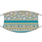 Teal Circles & Stripes Cloth Face Mask (T-Shirt Fabric)