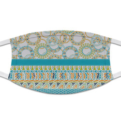 Teal Circles & Stripes Cloth Face Mask (T-Shirt Fabric)
