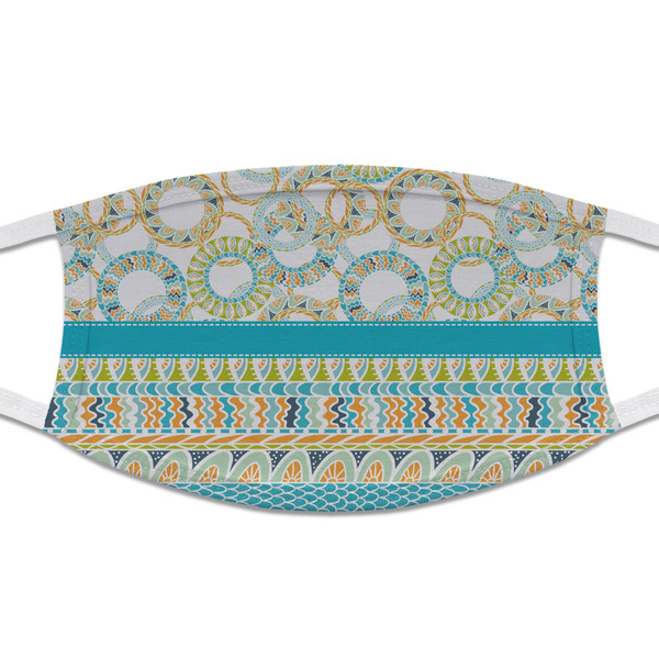 Custom Teal Circles & Stripes Cloth Face Mask (T-Shirt Fabric)