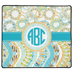 Teal Circles & Stripes XL Gaming Mouse Pad - 18" x 16" (Personalized)