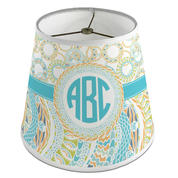 Custom Teal Circles & Stripes Empire Lamp Shade (Personalized)