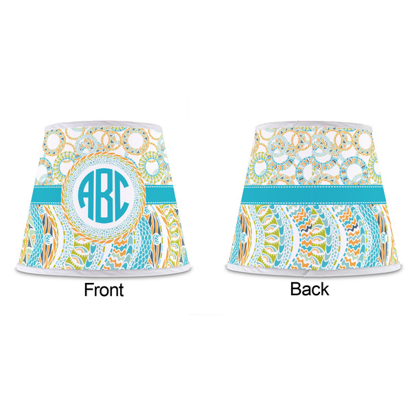 Teal Circles & Stripes Poly Film Empire Lampshade - Approval