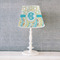 Teal Circles & Stripes Poly Film Empire Lampshade - Lifestyle