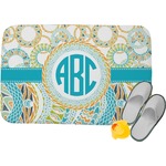 Teal Circles & Stripes Memory Foam Bath Mat - 24"x17" (Personalized)