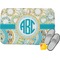 Teal Circles & Stripes Memory Foam Bath Mat (Personalized)