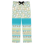 Teal Circles & Stripes Mens Pajama Pants - S