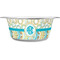 Teal Circles & Stripes Stainless Steel Dog Bowl - Medium (Personalized)