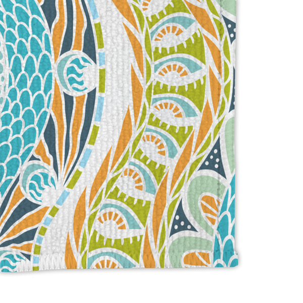 Teal Circles & Stripes Microfiber Dish Rag - DETAIL