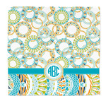 Teal Circles & Stripes Microfiber Dish Rag (Personalized)