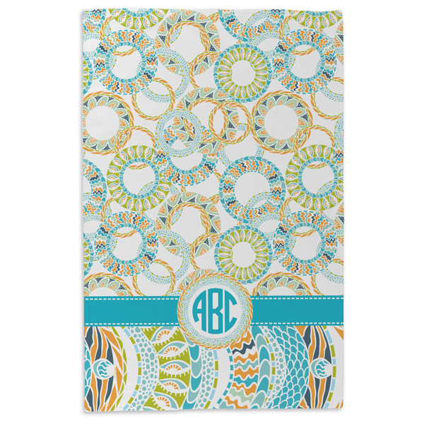 Teal Circles & Stripes Microfiber Dish Towel - APPROVAL