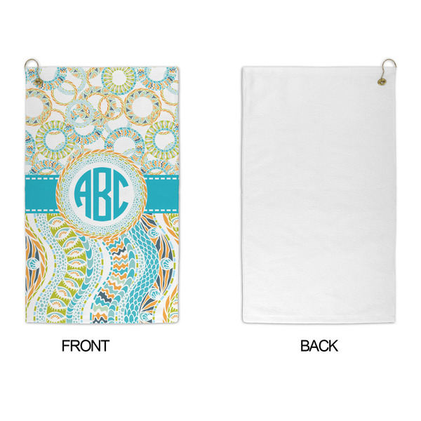 Teal Circles & Stripes Microfiber Golf Towels - APPROVAL