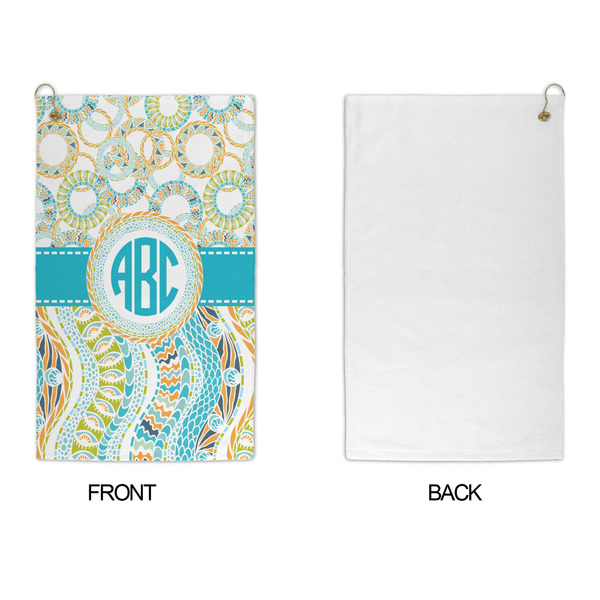 Teal Circles & Stripes Microfiber Golf Towels - APPROVAL