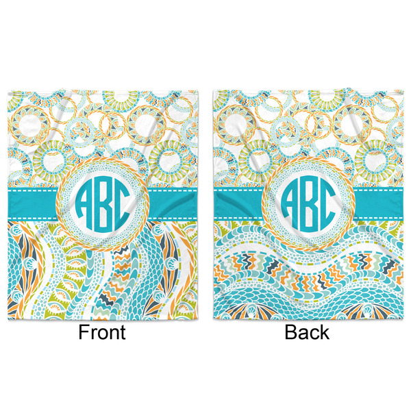 Teal Circles & Stripes Minky Blanket - 50"x60" - Double Sided - Front & Back