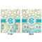 Teal Circles & Stripes Minky Blanket - 50"x60" - Double Sided - Front & Back