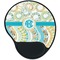 Teal Circles & Stripes Mouse Pad with Wrist Support - Main